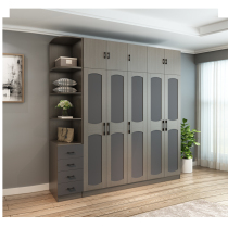 Nordic Wardrobe Minimalist Modern Economy Type Assembly Bedroom Cabinet Solid Wood Quality Overall Composition 2345 Doors Big Closet