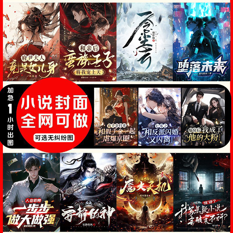 Cover Design for Online Novels: Tomato, Qidian, Jinjiang, Yunqi, Hongxiu, Xiaoxiang, Zongheng, Tadu, Male and Female Genres