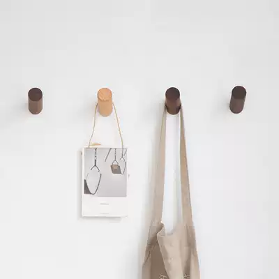 Nordic solid wood hook single wall hanging entrance creative coat hook punch-free wooden hook into the home hanging clothes hook