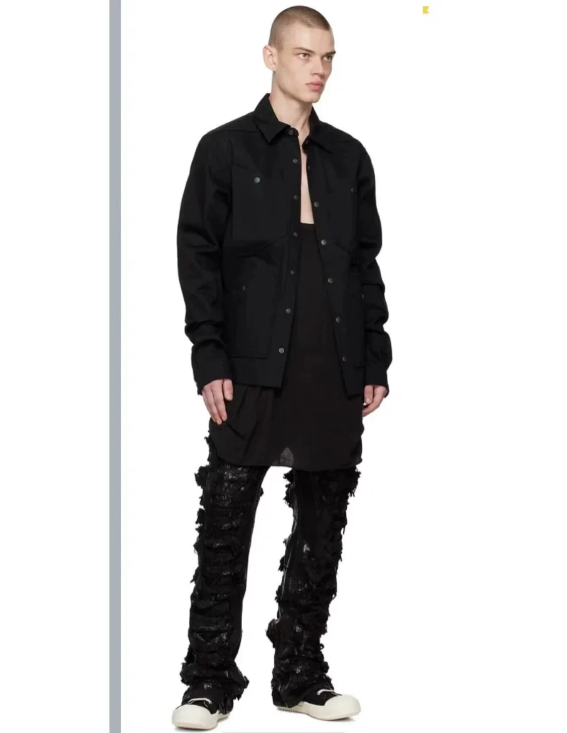 [Rick Owens черный куртка брюки с четырьмя карманами бюсгалтер DL02B1799 HBLKJP 09]