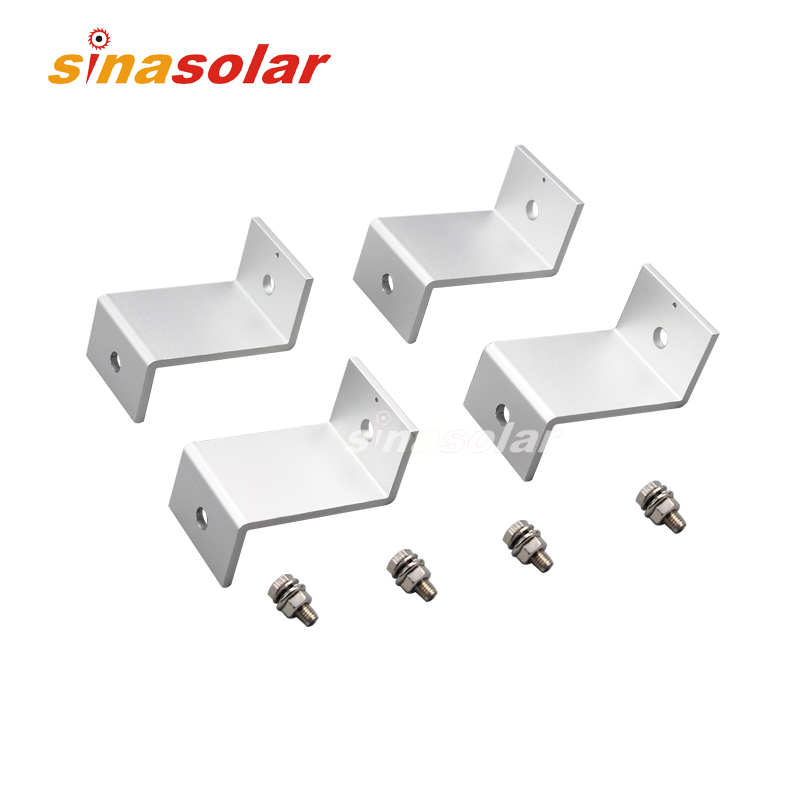 Small Z-shaped aluminum bracket solar panel mounting bracket 4 piece set