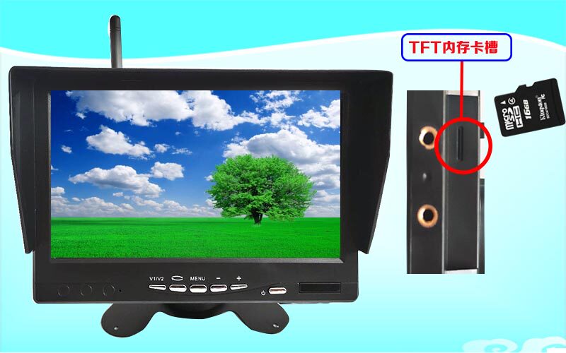 7 inch 9 inch 10.1 inch HD wireless reversing Image semi-trailer truck excavator reversing camera 12V24