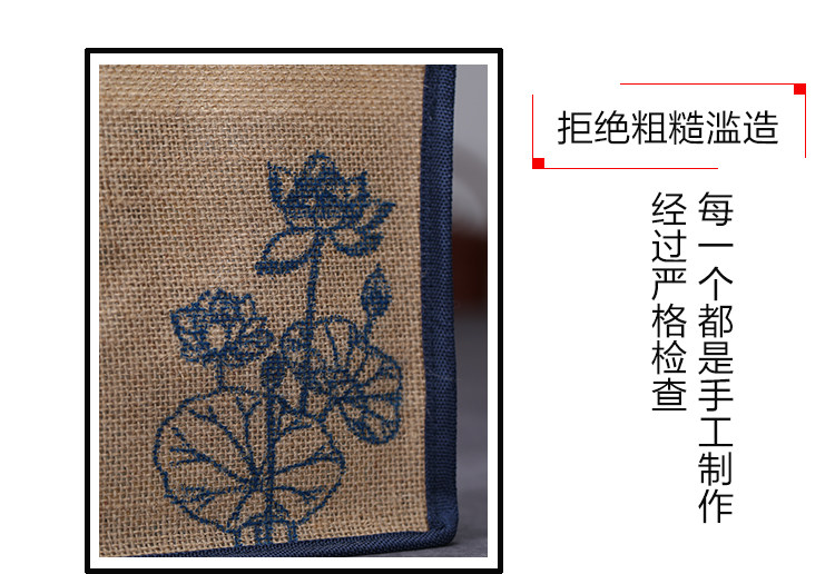 Burlap мешок 手提饭盒袋手拎麻布袋加厚亚麻布手提袋紫砂壶包装礼品袋