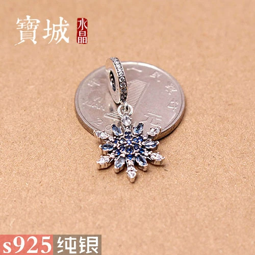 Подвеска, браслет из кварца, ожерелье, аксессуар, аксессуары, серебро 925 пробы, со снежинками, европейский стиль