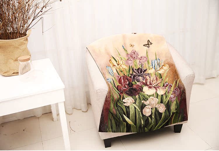 Tấm thảm trang trí treo tường trang trí bức tranh lưới phòng ngủ màu đỏ vải nền in treo tên phòng khách vải tường hoa nhỏ thảm trang trí phòng khách