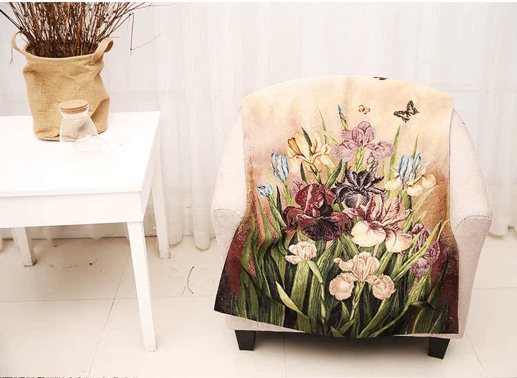 Tấm thảm trang trí treo tường trang trí bức tranh lưới phòng ngủ màu đỏ vải nền in treo tên phòng khách vải tường hoa nhỏ thảm trang trí phòng khách