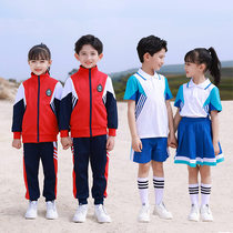 Kindergarten Garden Clothing Spring Autumn Clothing Class School Uniforms for primary and middle school uniforms for men and women blue short sleeves Long pants Three sets