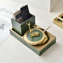 Ashtray creative personality home living room with cover anti-fly ash light luxury ins office remote control storage Pen Holder