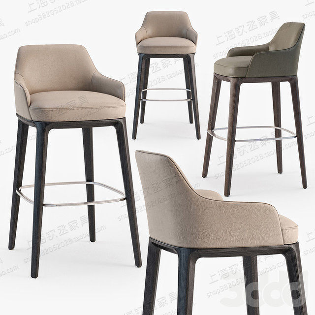 Light luxury solid wood bar chair modern minimalist bar stool high chair bar chair Nordic designer home front desk bar chair