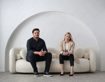 Italian light luxury designer creative villa living room lamb velvet fabric three-person multi-person studio leisure sofa