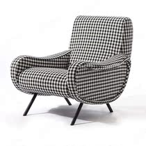 Nordic light luxury single sofa chair houndstooth fabric designer modern minimalist creative living room leisure negotiation chair