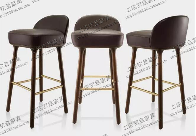 American-style solid wood bar chair European-style creative bar chair simple modern bar chair designer high stool home bar stool