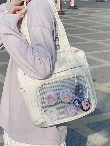 Оригинальная повседневная, самая простая в использовании прозрачная сумка для боли в магазине Wudong, мешковатая сумка через плечо, женская сумка большой вместимости для кампуса