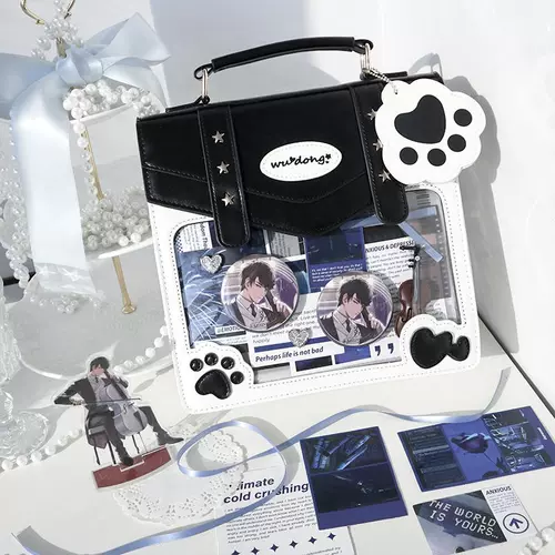 呜咚 Оригинальная универсальная прозрачная сумка через плечо, значок