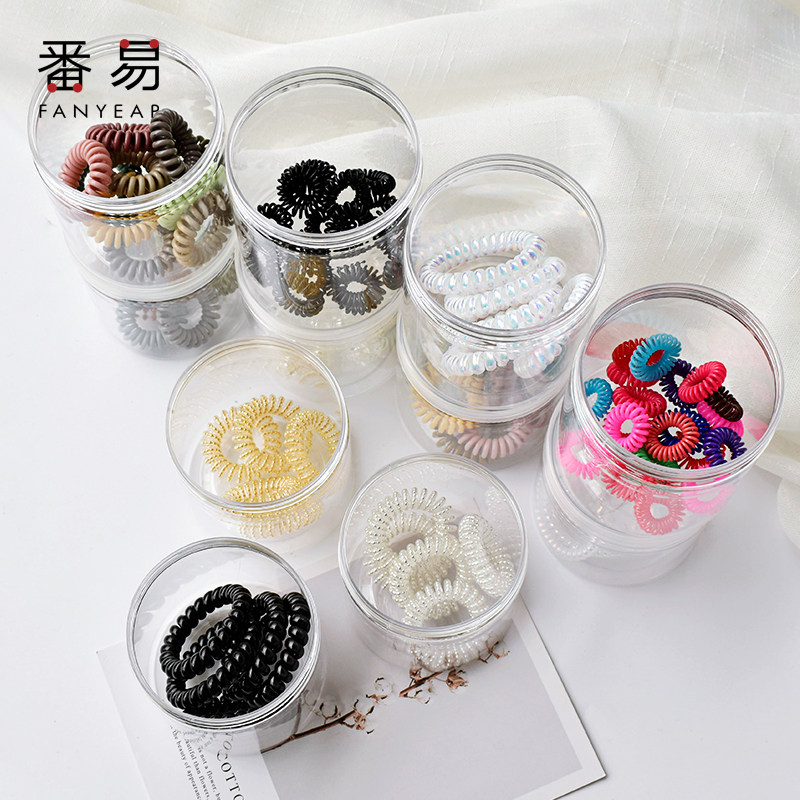 Telephone line hair ring tie hair temperament without trace head rope Net red ins small Mori female rubber band simple hair accessories