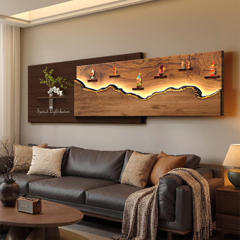 Blind Box Storage, Living Room Decorative Paintings, Figurine Display Rack, Vintage-Style Sofa Background Wall Hanging Paintings, High-End Wall Lamp Paintings