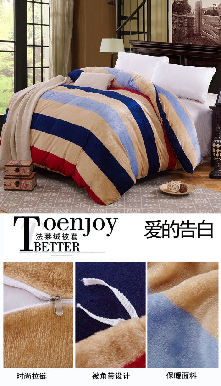 Falae flannel quilt cover đơn mảnh dày san hô ấm cộng với nhung bìa mùa thu và ký túc xá sinh viên mùa đông chăn drap