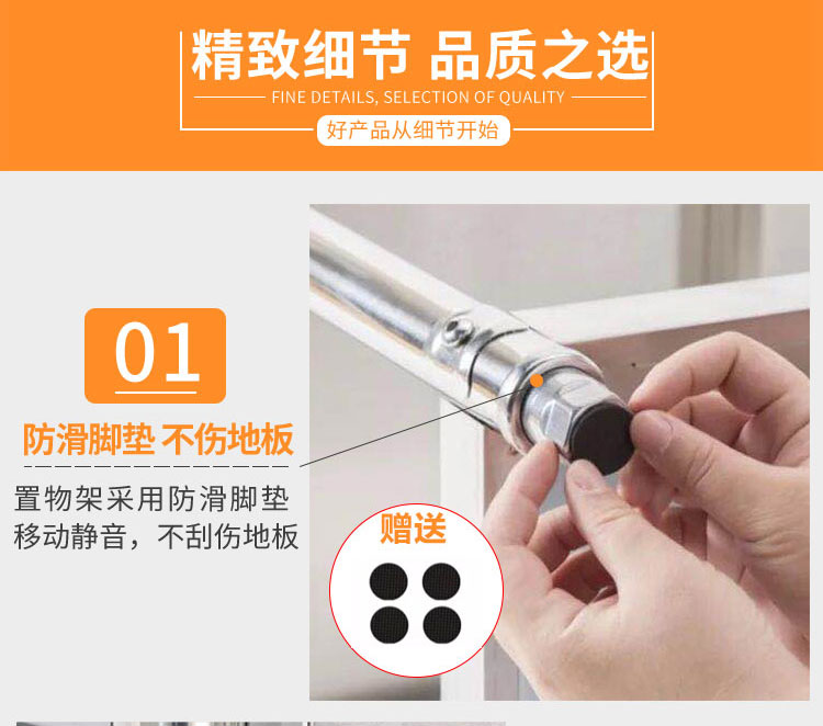 Kệ bếp inox 3 tầng lầu lò vi sóng kệ 4 kệ đa năng lưu trữ kệ bếp chảo gang đúc