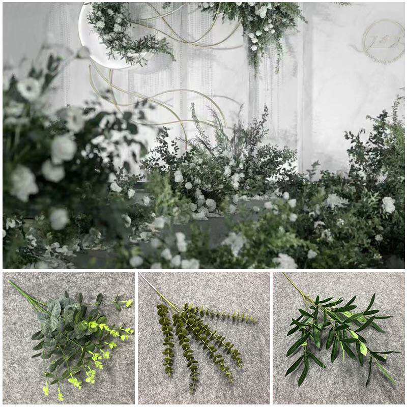 Simulation green plant leaves wedding party fake green green green green leaf green leaf decoration grass