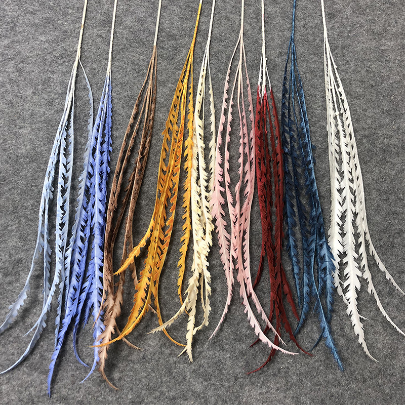 Simulation Mangrass Feather Plastic Flower Bouquet With Grass Blue Wedding Wedding Hall Decoration Flower Arrangement Road Leading Floral Materials