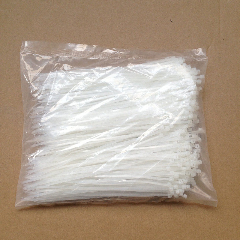 Plastic cable ties 5*250mm, 200 pieces, real width 3 3mm, self-locking nylon cable ties, white cable ties