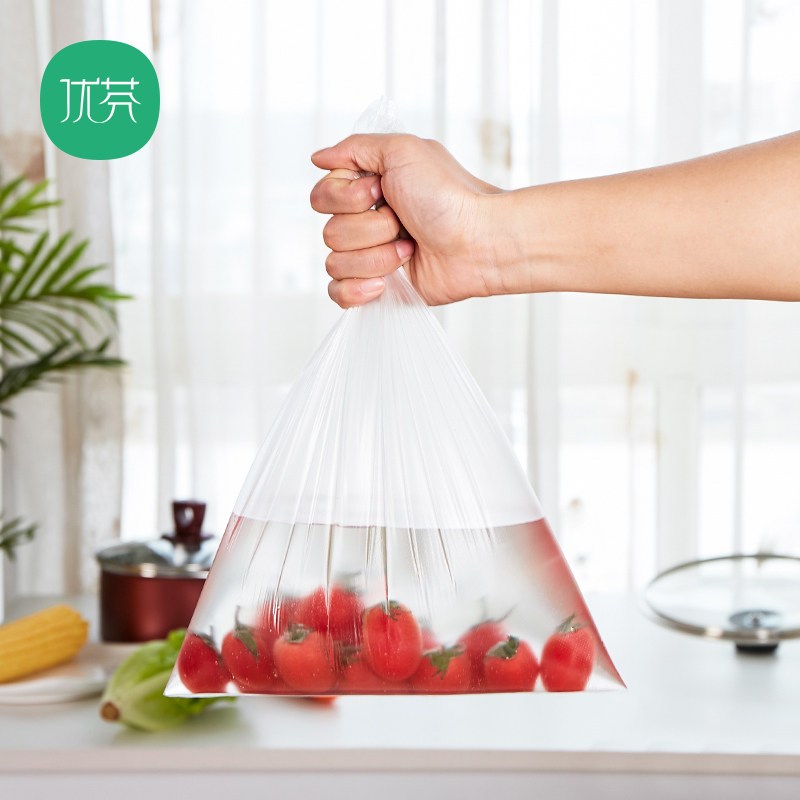 Refreshing bag Food bag Home Economy clothes size Number of bags Refrigerator disposable plastic bag thickened Even roll bag