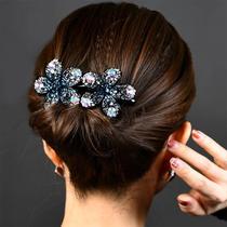 Korean comb tooth comb headdress temperament meatball comb card elegant rhinestone hair comb Korean hair accessories seven teeth hair comb