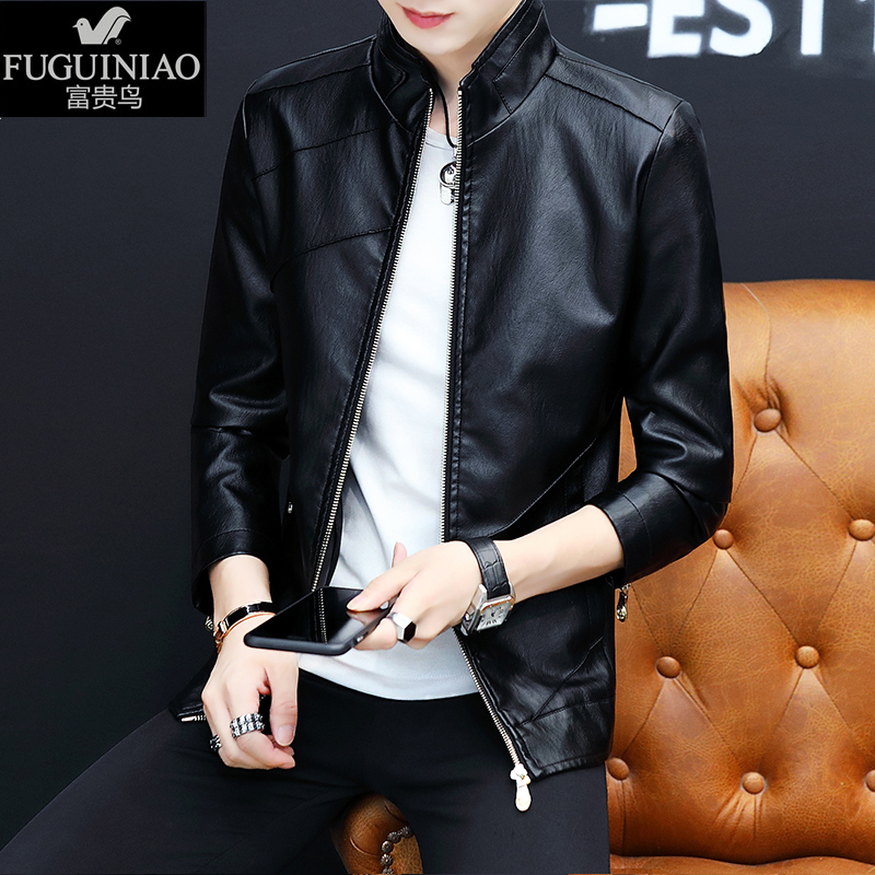 Rich Guido Specialty Cabinet Genuine Leather Leather Clothing Men's Spring Autumn Season 2022 New Spring Spring Dress Jacket Middle-aged Leather Jacket