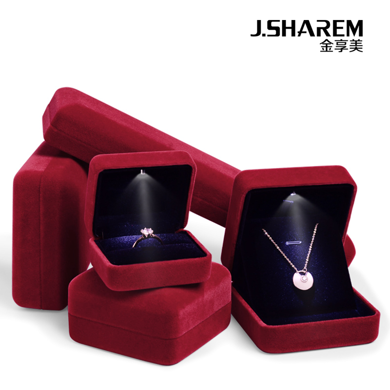 Necklace box, high-end ring box, wedding flannel, jewelry box, pendant, bracelet, gift box