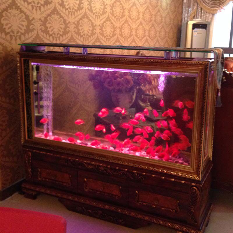 European fish tank aquarium glass bar large living room home screen partition 1 2 meters 1 5 with shoe cabinet