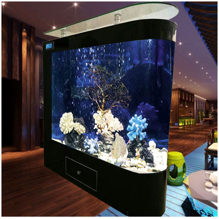 Bullet fish tank 1 2 meters floor-to-ceiling living room medium-sized glass ecological household free-changing porch screen aquarium