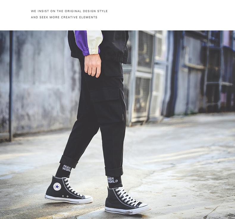 Mùa thu và mùa đông thương hiệu thủy triều quần yếm quần ống suông thẳng ulzzang phiên bản Hàn Quốc của xu hướng quần nam cộng với quần nhung quần đũi nam cao cấp