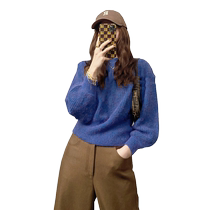 Design and retro-paleo chic soft glutinous knitting sweater girl autumn and winter new college wind and leisure tide
