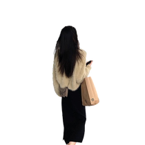 High-end gentle furry sweet and cool thickened warm jacket for women with retro temperament age-reducing and western-style sweater ins