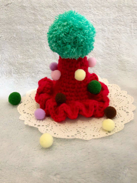 Special pet birthday party cross-dressing hat cat hat dog big dog teddy wool knit hat birthday hat