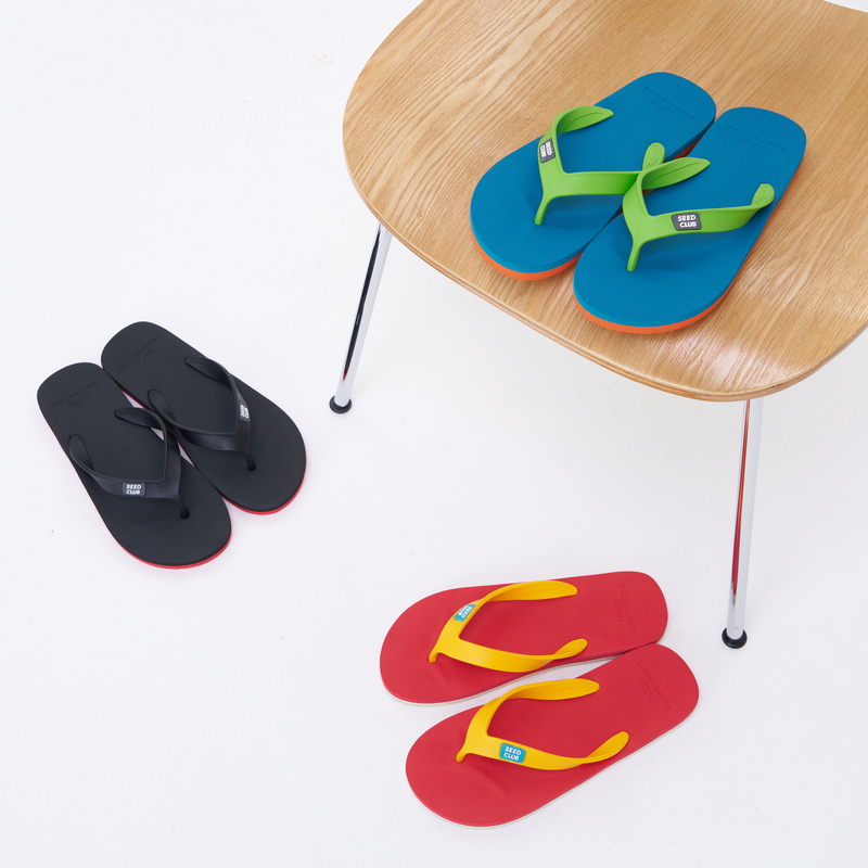 Seedclub Black Label (Rubber Dopamine-Colored Flip-Flops) Summer Beach Slippers