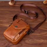 Кожаная поясная сумка, универсальная небольшая сумка, маленькая сумка через плечо, портативная сумка на одно плечо, из натуральной кожи