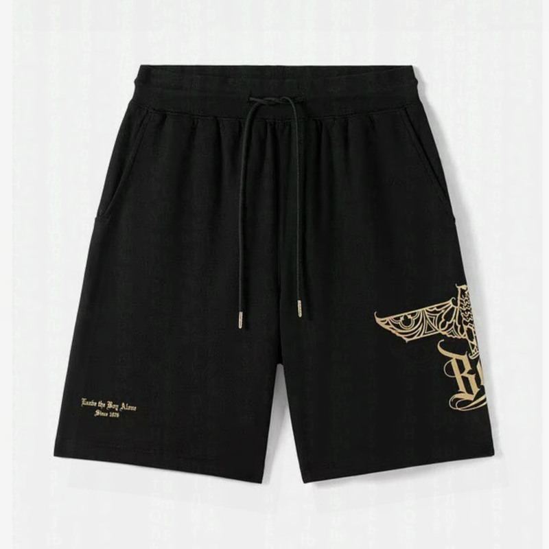 Boycp Shorts New Style Gold-Embossed Eagle Logo Simple Versatile Drawstring Casual Fashion Mid-Length Pants Unisex Trendy