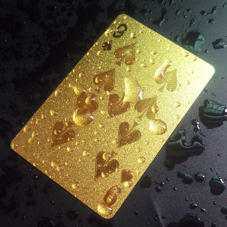 Grammy Personality Plastic Playing Cards Gold Color Native Gold Leaf Creative Poker Frosted Waterproof Poker Wholesale Customization
