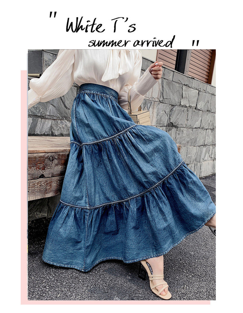 Gonna Jeans Con Cerniera Sul Retro Gonne Jeans Lunghe Donna Gonna Jeans Vintage