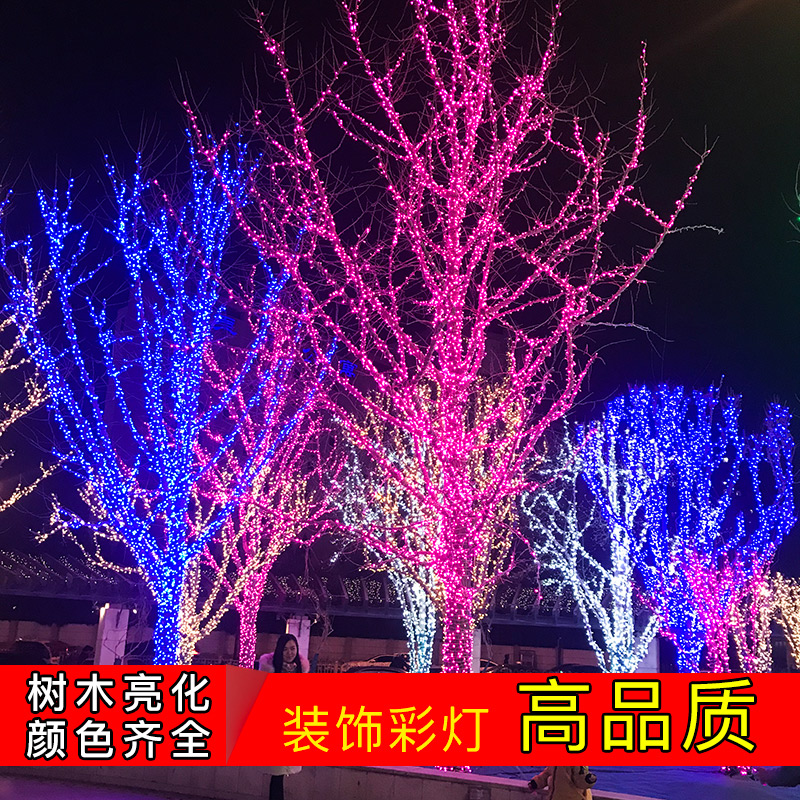 Waterproof male and female connection LED lights flashing lights string lights starry shopping mall courtyard corridor hanging tree festival Christmas decoration