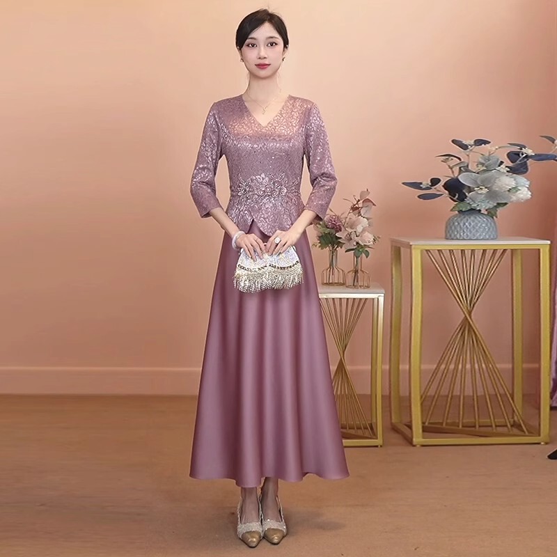 Wedding Banquet Dress for Women, Can Be Worn Casually, High-End Brand, Elegant Mother's Attire, Mother-In-Law's Toast Dress, Young, Plus Size, Fashionable