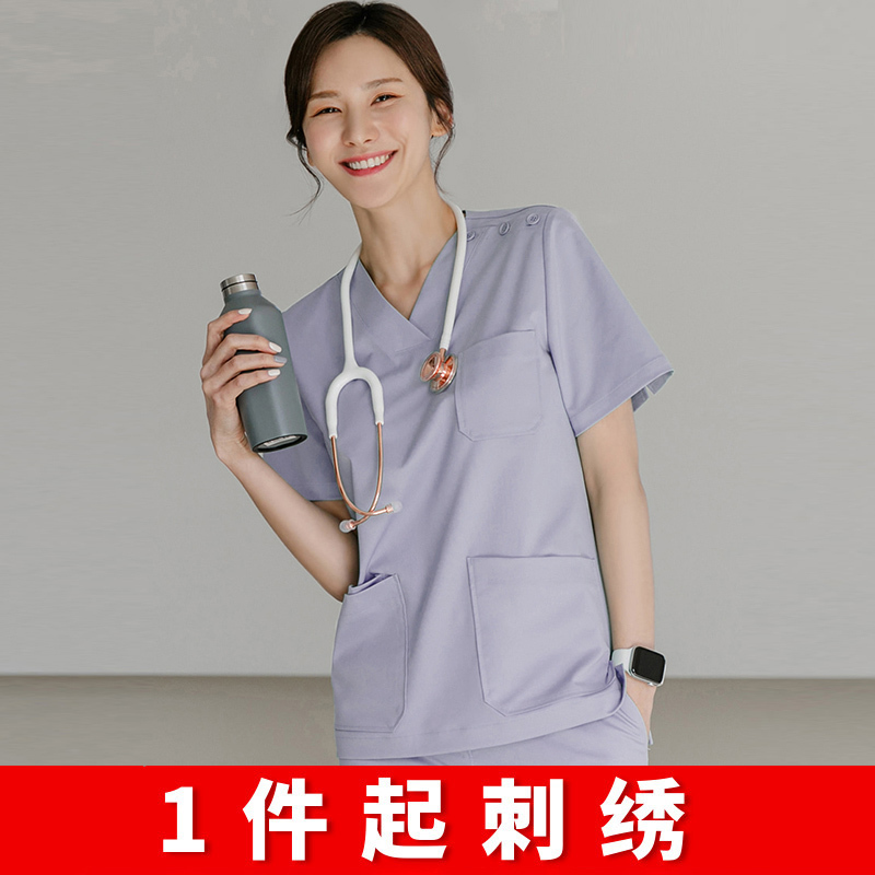 Korean Style Women's Scrub Tops Short Sleeve Long Sleeve for Doctors Operating Room Dental Scrub Surgical Doctor Nurse Fashion Clinic