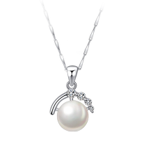 Pearl Necklace Mom Model Womens Sterling Silver 999 Single Pendant Natural Freshwater Mothers Day Gift Practical for Mom