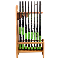 Solid wood 16 bits fishing rod rack fishing gear Shop shelf Multi-functional show shelf Home Handrod Road Apole storage rack