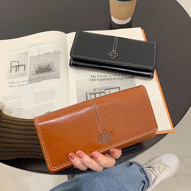 2021 new ladies wallet female long version clutch bag Japan and South Korea multi-function folding women's wallet wallet mobile phone bag