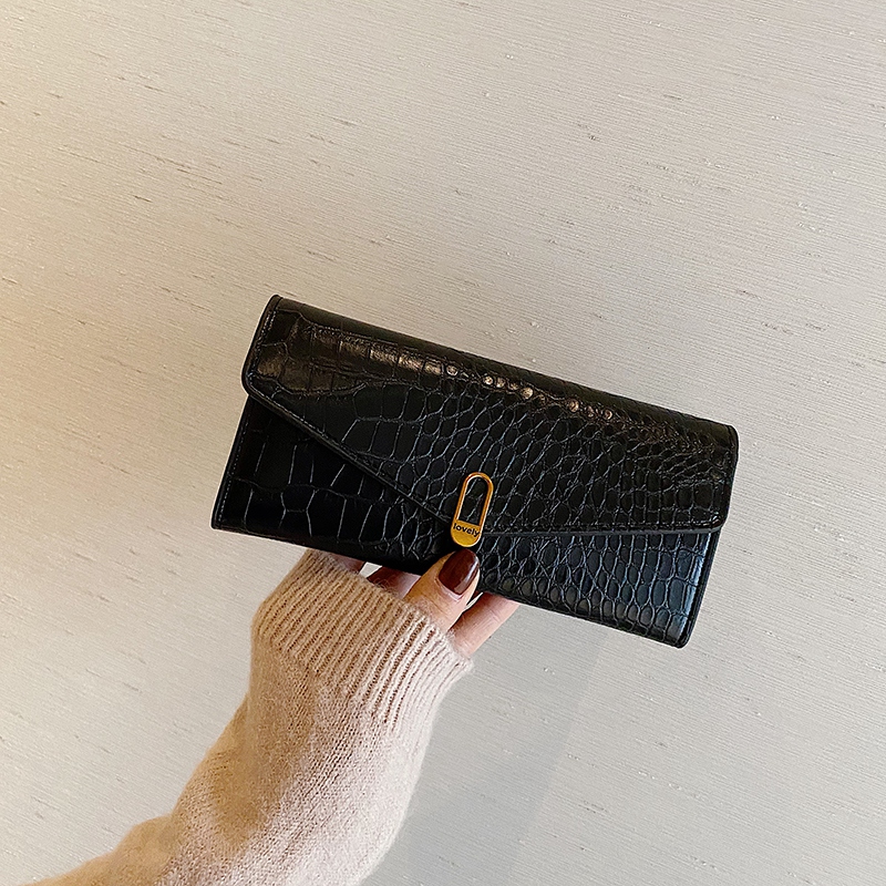 ins wallet woman long version hand grab bag 2021 new large capacity multi-position folding clasp snap card bag Han version money clip