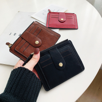 Ultra Slim Wallet Woman Short 2021 New Korean version Retro zipped buckle Carpack Multi-location Zero Money Coin Bag