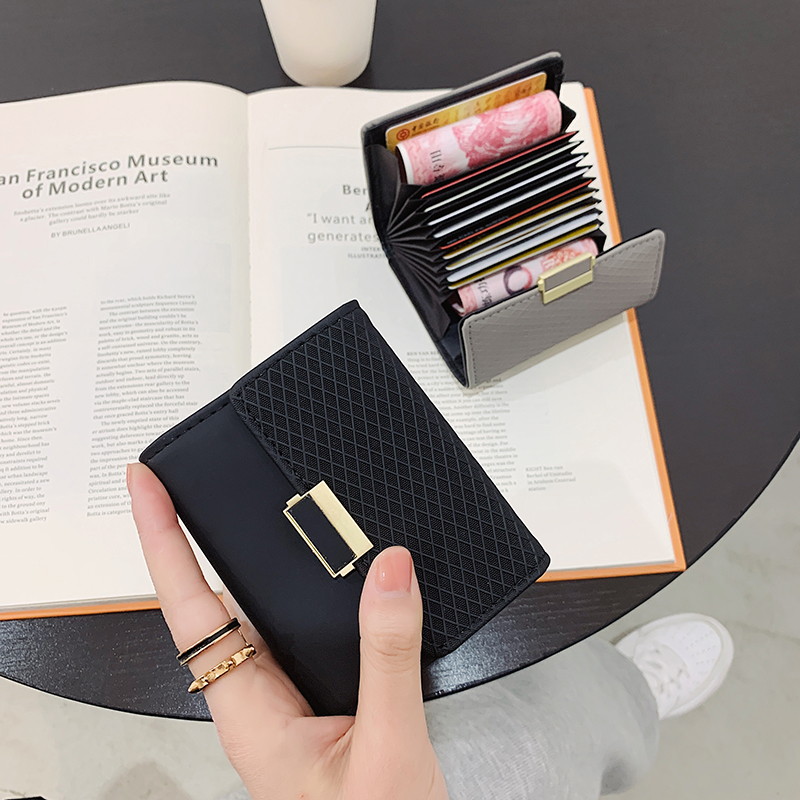 Card Bag Zero Money Bag Women Style Refined Fashion Small Individuality Retro Multi-Position Anti-Theft Brush Anti-Magnetic Financial Card Cover