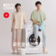 Red bean couple pajamas cotton summer cool pullover short-sleeved casual home trousers men and women clothes set